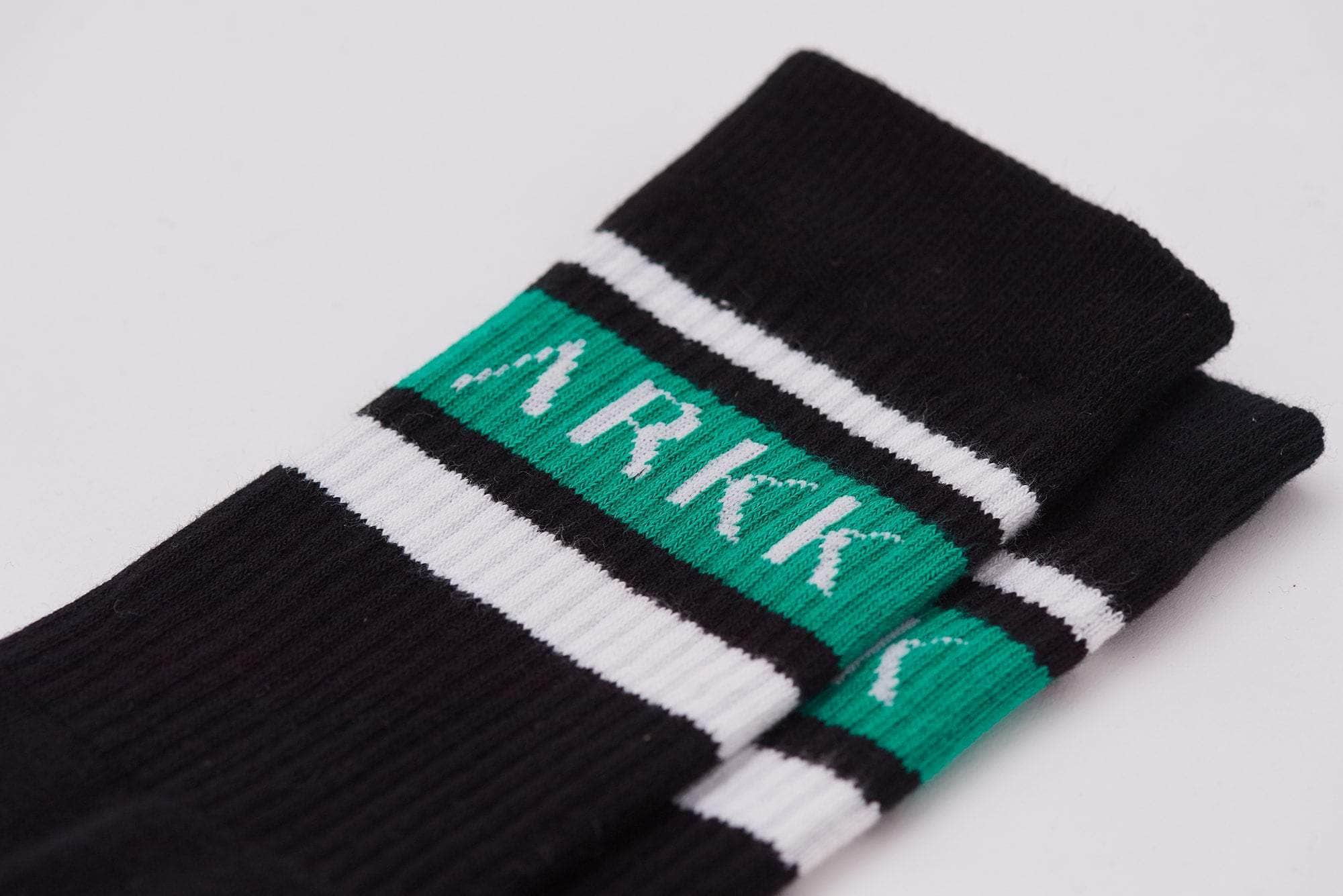 ARKK Accessories The High Sock - Striped Black Soft Teal Socks
